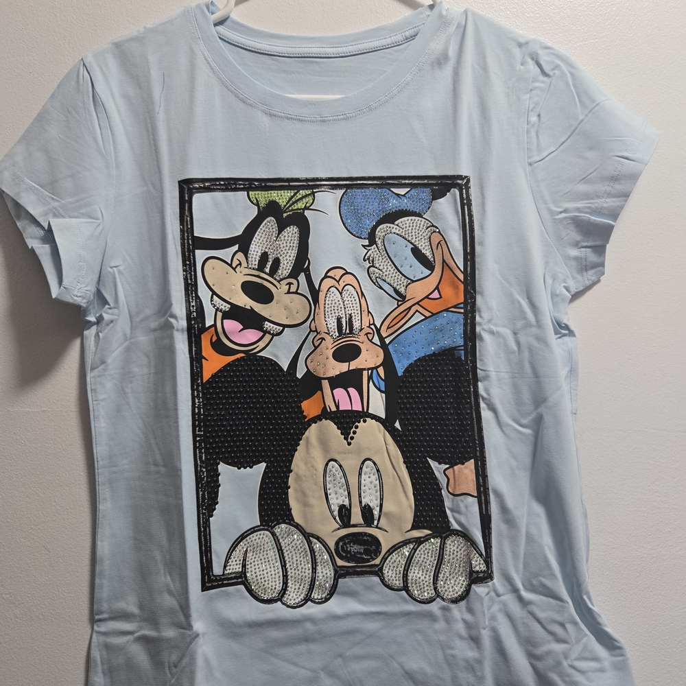 Disney Light Blue Mickey & Friends Short Sleeve Graphic Tee by Disney